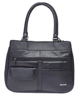 Lorenz Sheep Nappa Twin Top Zip Handbag with Detachable Shoulder Strap